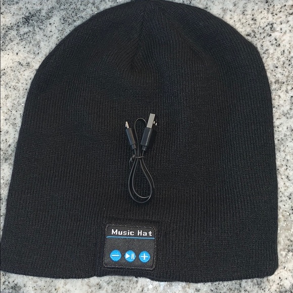 Bluetooth music black beanie hat unisex - Picture 3 of 8